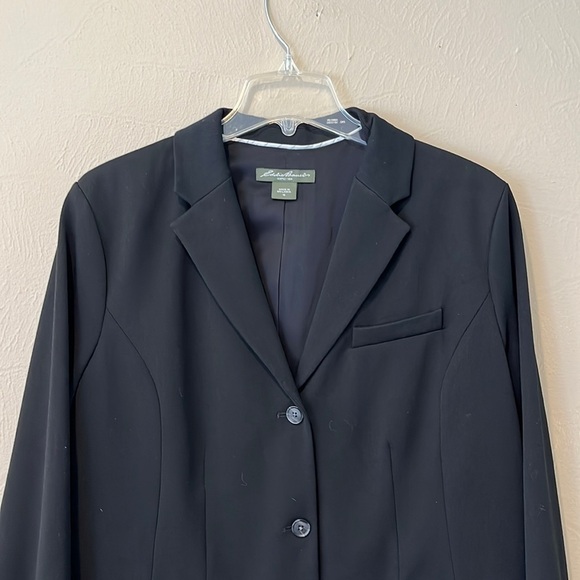 Eddie Bauer Black blazer classic button down front pockets heavy weight size 16 - Picture 2 of 15